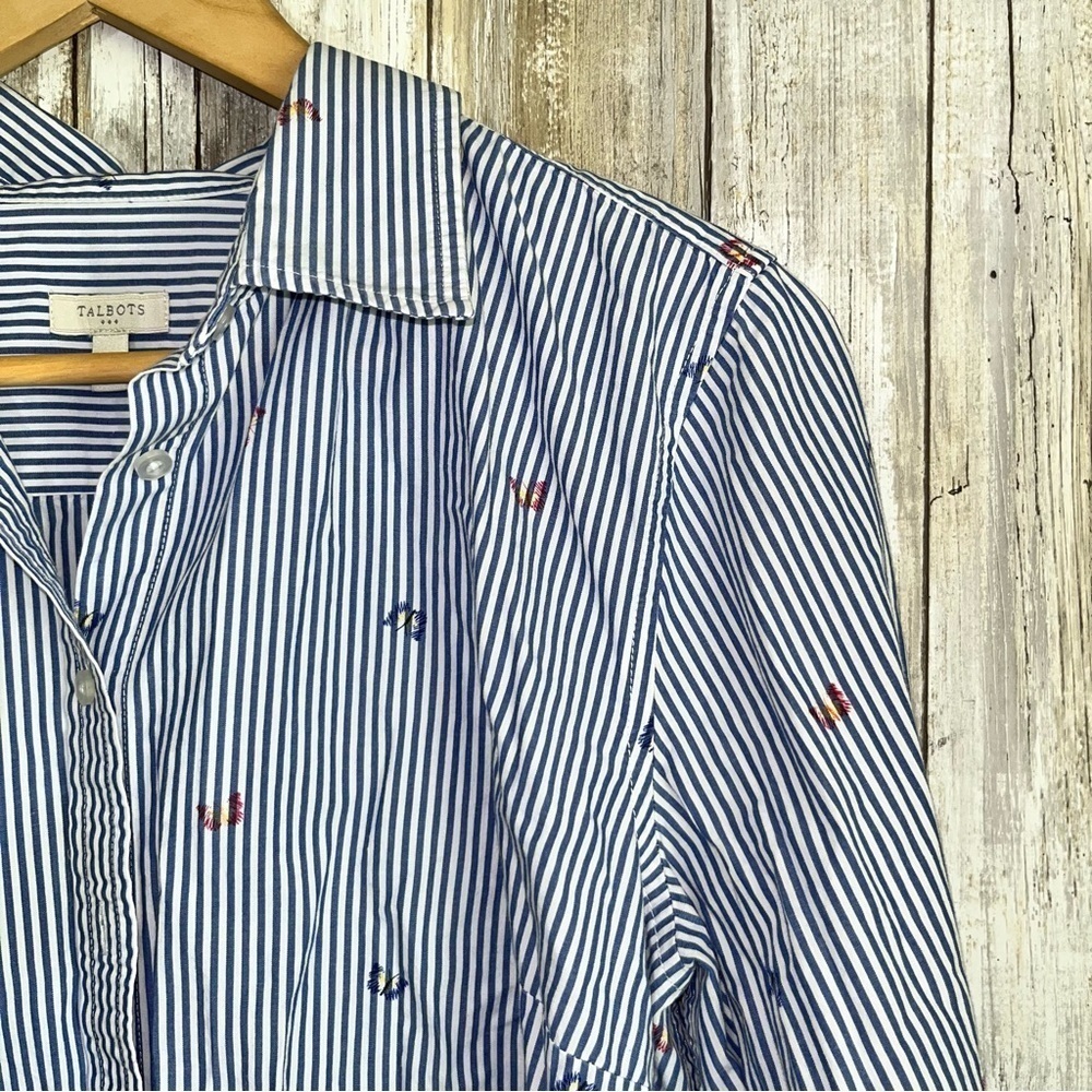 Talbots Stripe Butterfly Button Down - Picture 4 of 5
